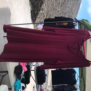 Maroon long sleeve dress